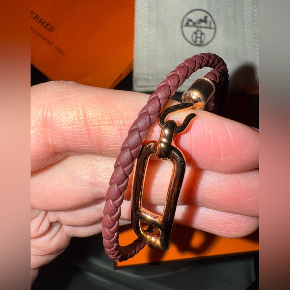 Hermes Roulis Double Tour Bracelet in Bordeaux - Picture 4 of 6